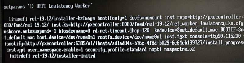 StarlingX Hades Canyon Worker Node kernel boot parameter